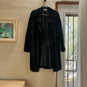 Helmut Lang Black Perforated Trench Coat